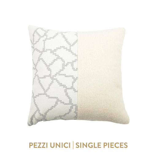 Luxurious cushion square Carrè Bis in multicolor/pattern fabric