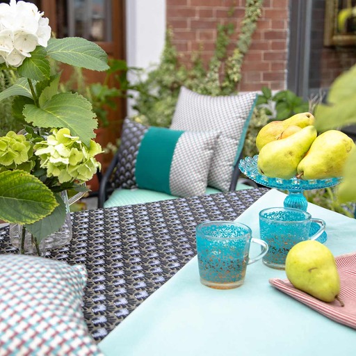 Luxurious cushion rectangular Degradè in multicolor/pattern fabric