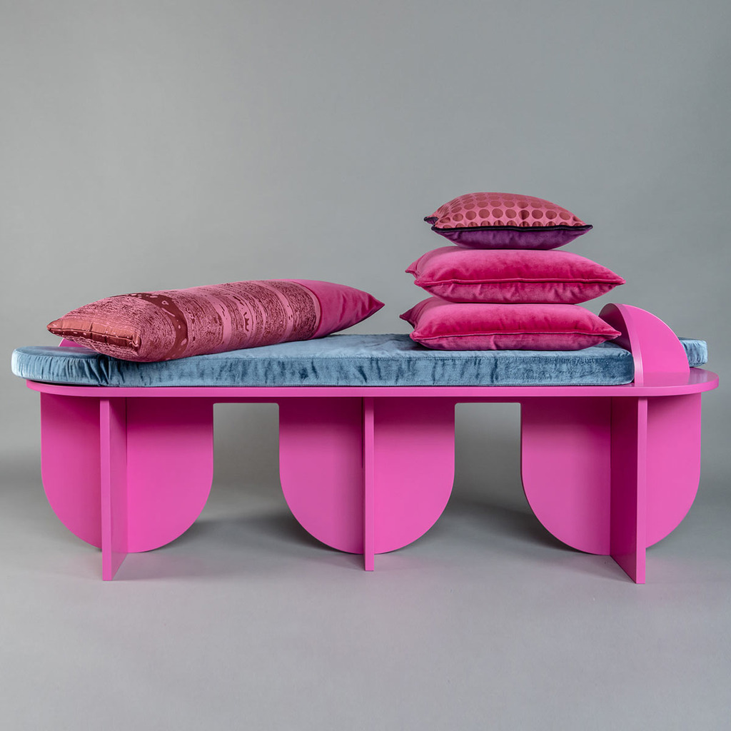 Luxurious cushion square Carrè in multicolor/pattern fabric