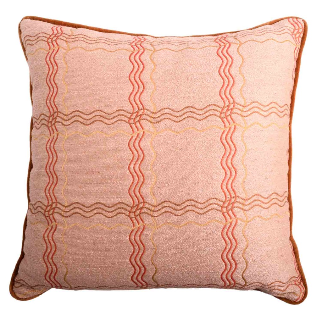 Luxurious cushion square Carrè Stripe in geometric fabric