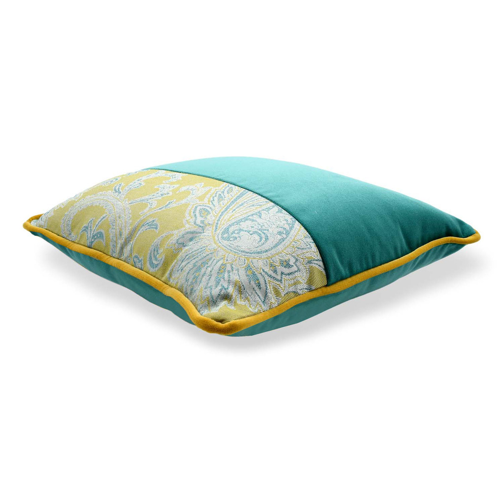 Luxurious cushion square Carrè Stripe in multicolor/pattern fabric