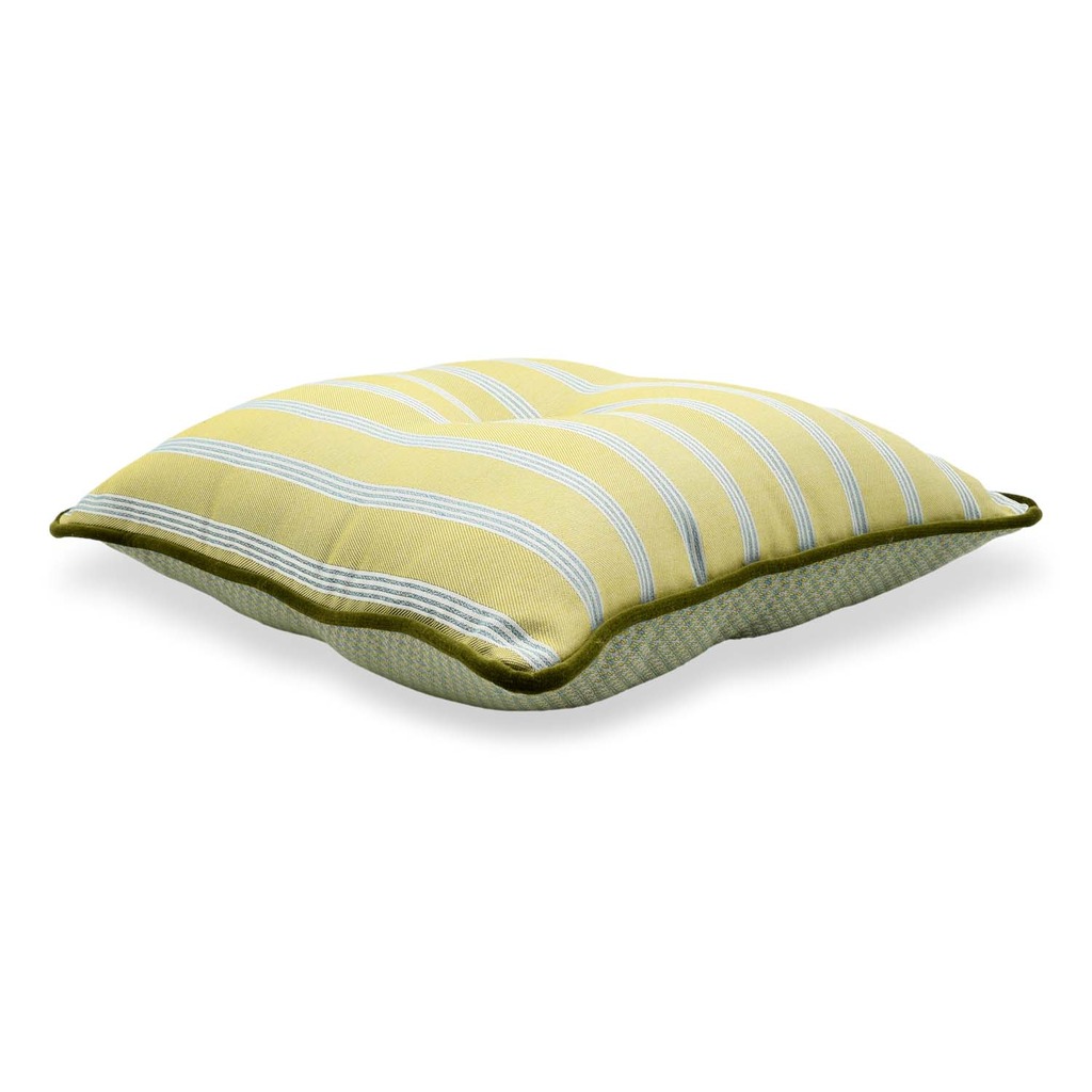 Luxurious cushion square Carrè in stripes fabric