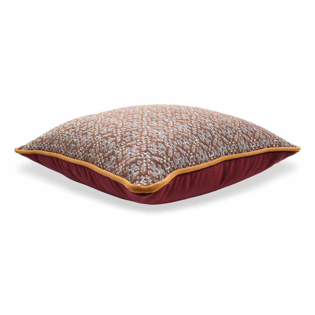 Luxurious cushion square Carrè in geometric fabric