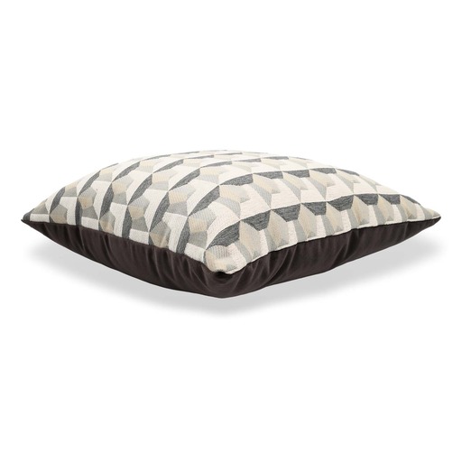 Luxurious cushion square Carrè in geometric fabric