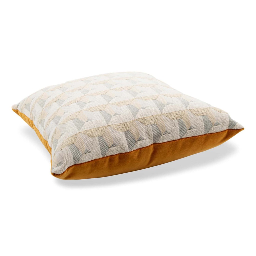 Luxurious cushion square Carrè in geometric fabric