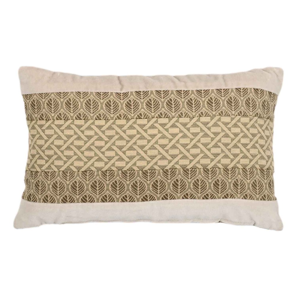 Luxurious cushion rectangular Elle in multicolor/pattern fabric