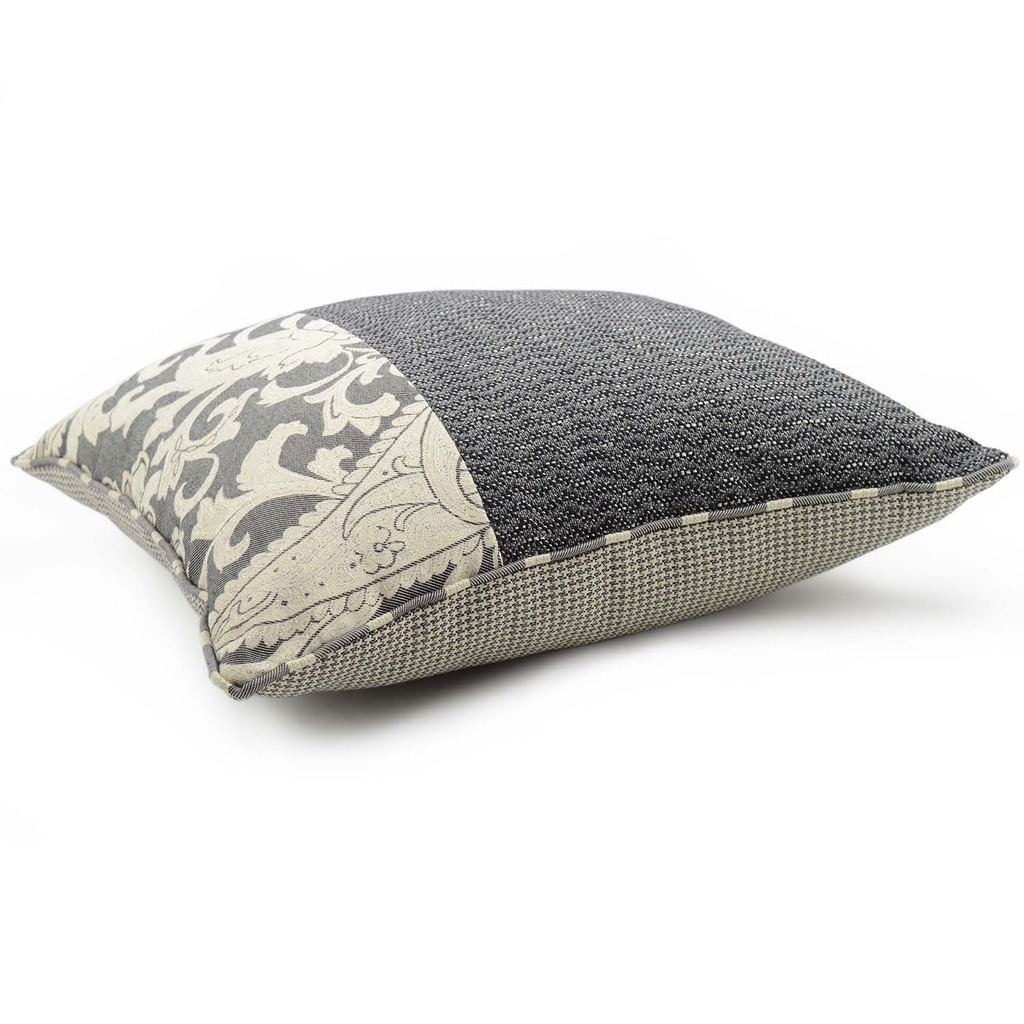 Luxurious cushion square Carrè Stripe in multicolor/pattern fabric