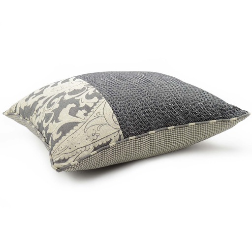 Luxurious cushion square Carrè Stripe in multicolor/pattern fabric