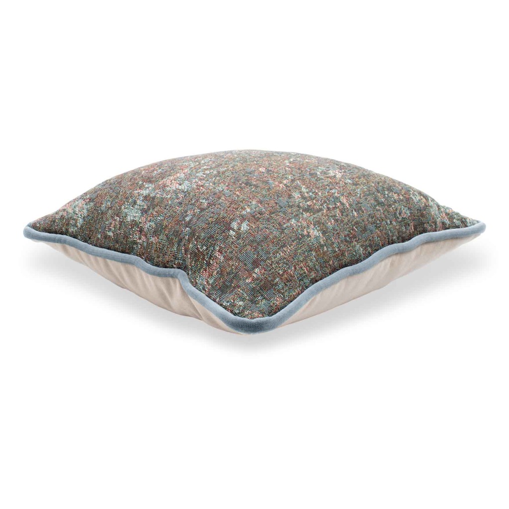Luxurious cushion square Carrè in multicolor/pattern fabric