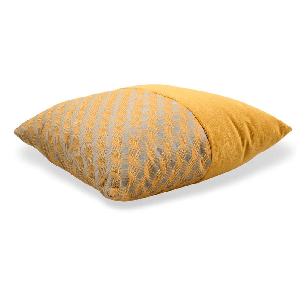 Luxurious cushion square Carrè Bis in multicolor/pattern fabric