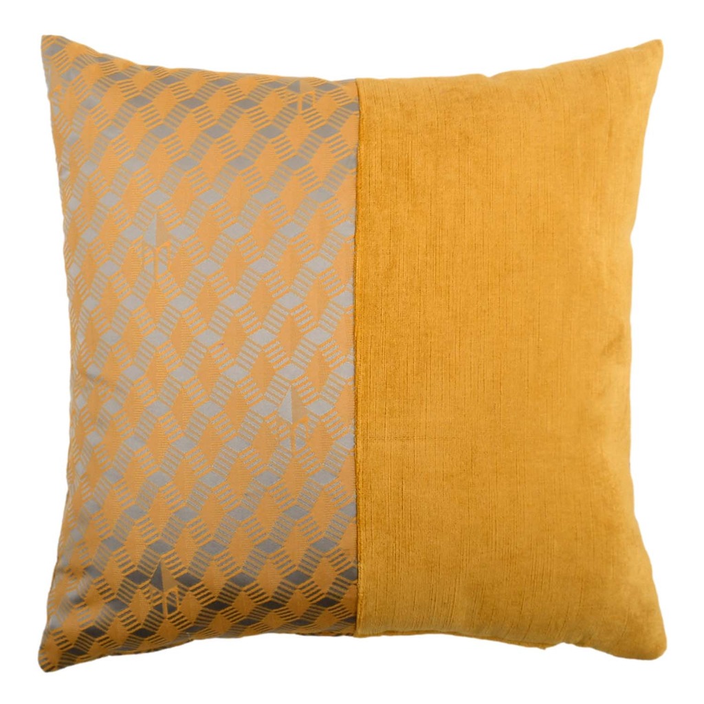 Luxurious cushion square Carrè Bis in multicolor/pattern fabric
