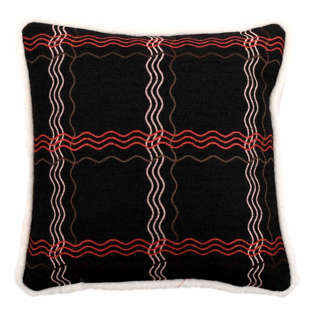 Luxurious cushion square Carrè in geometric fabric
