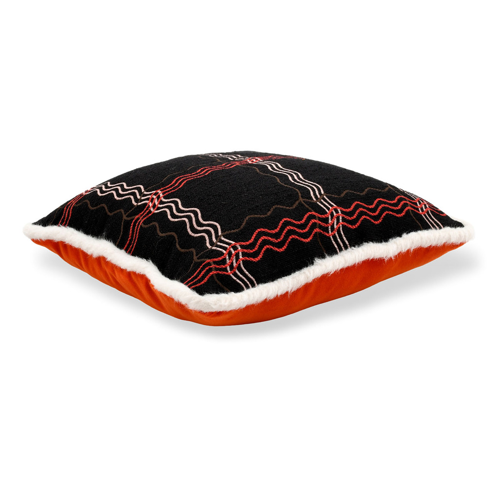 Luxurious cushion square Carrè in geometric fabric