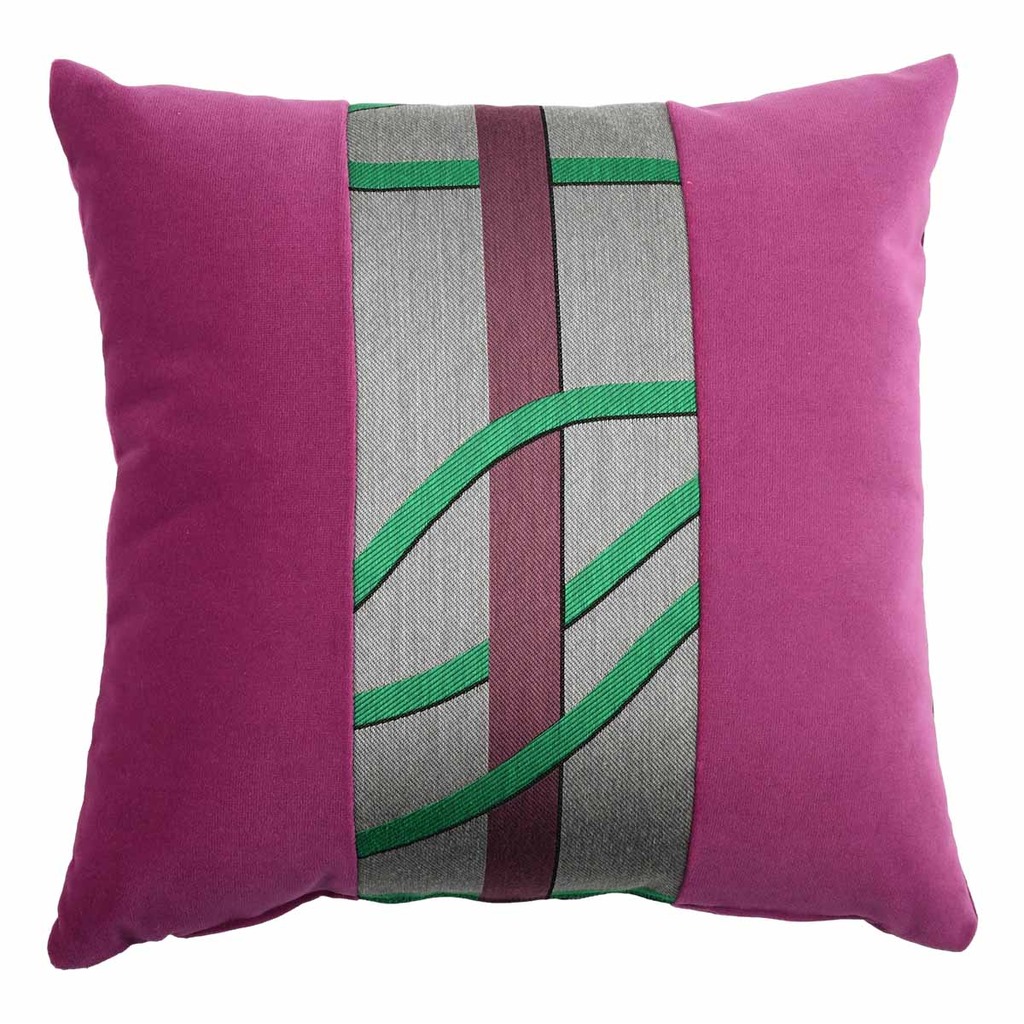 Luxurious cushion square Carrè Degradè in multicolor/pattern fabric