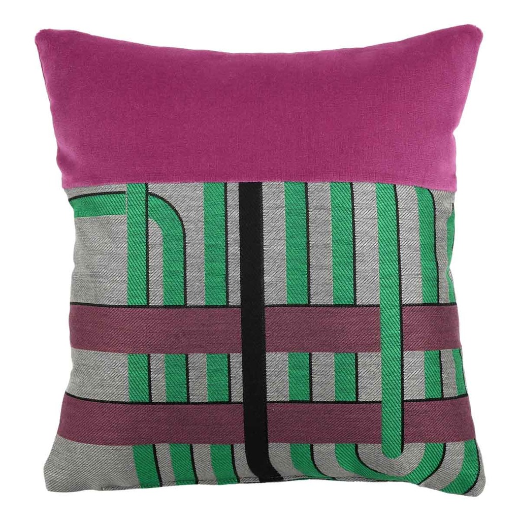 Luxurious cushion square Carrè Orizzontal in multicolor/pattern fabric