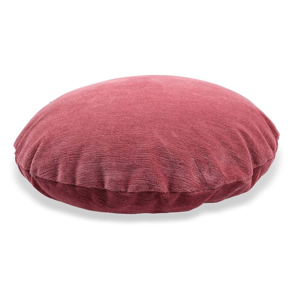 Luxurious cushion round Rotondo in solid color velvet