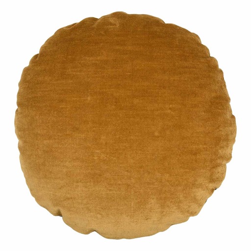 Luxurious cushion round Rotondo in solid color velvet