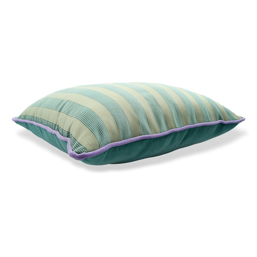 Luxurious cushion square Carrè in striped fabric