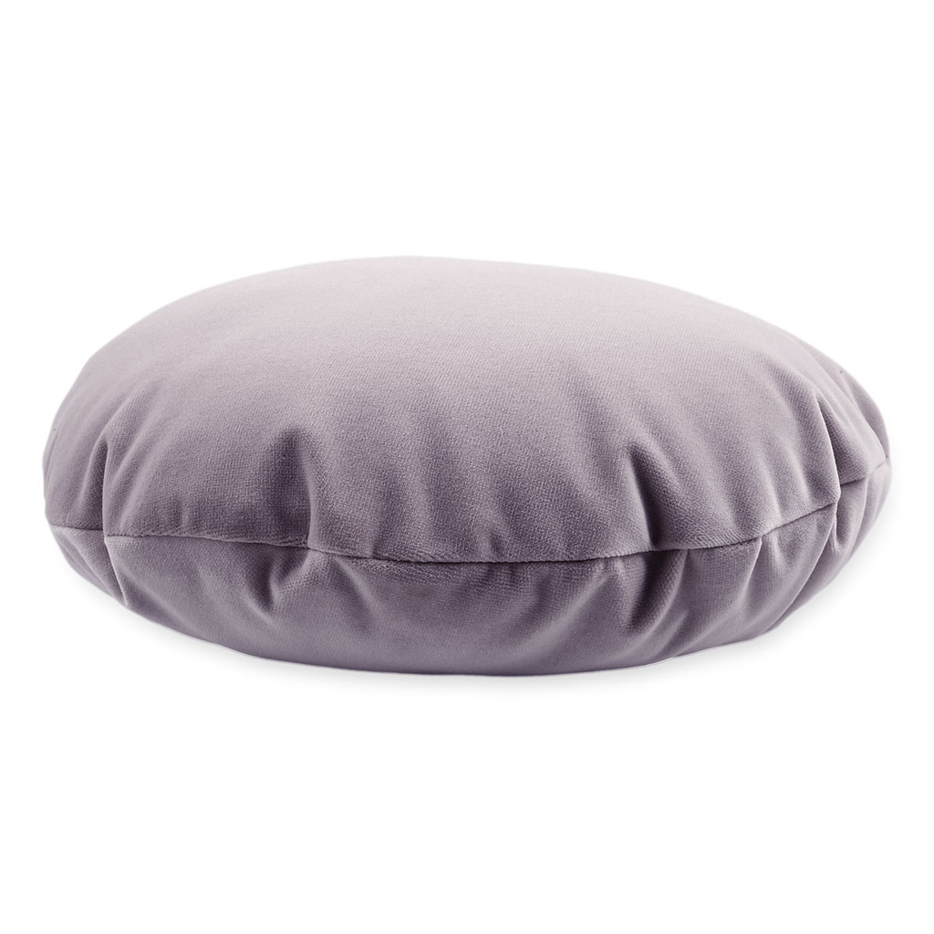 Luxurious cushion round Rotondo in solid color velvet