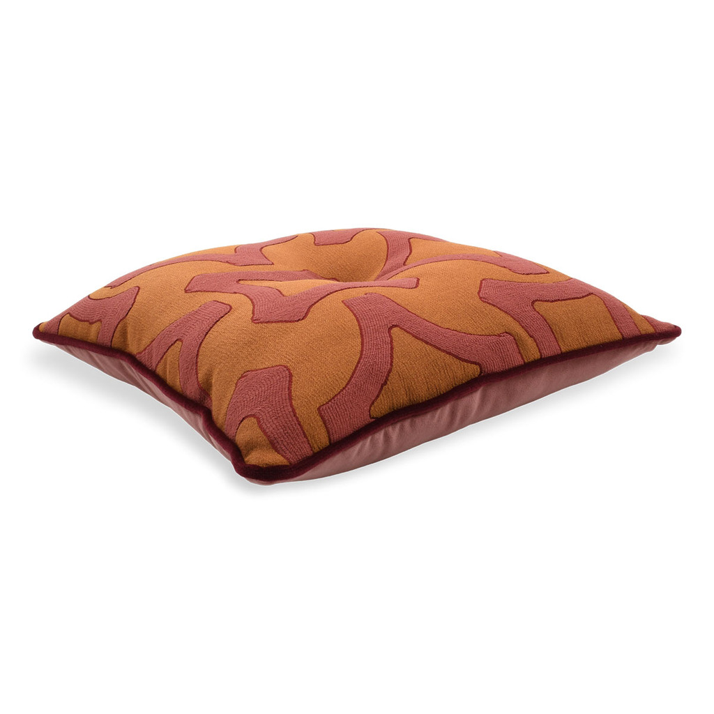 Luxurious cushion square Carrè in multicolor/pattern fabric