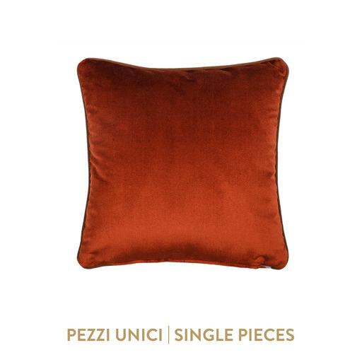 Luxurious cushion square Carrè in solid color velvet