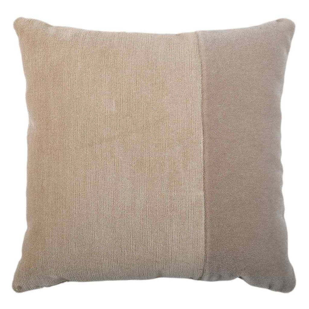 Luxurious cushion square Carrè Stripe in solid color velvet