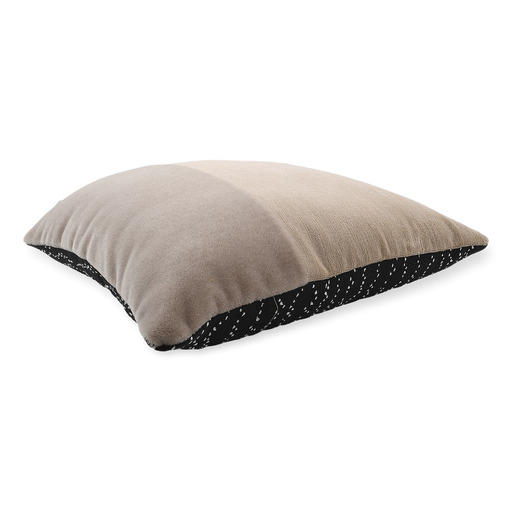 Luxurious cushion square Carrè Stripe in solid color velvet