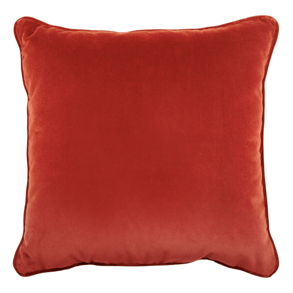 Luxurious cushion square Carrè in solid color velvet