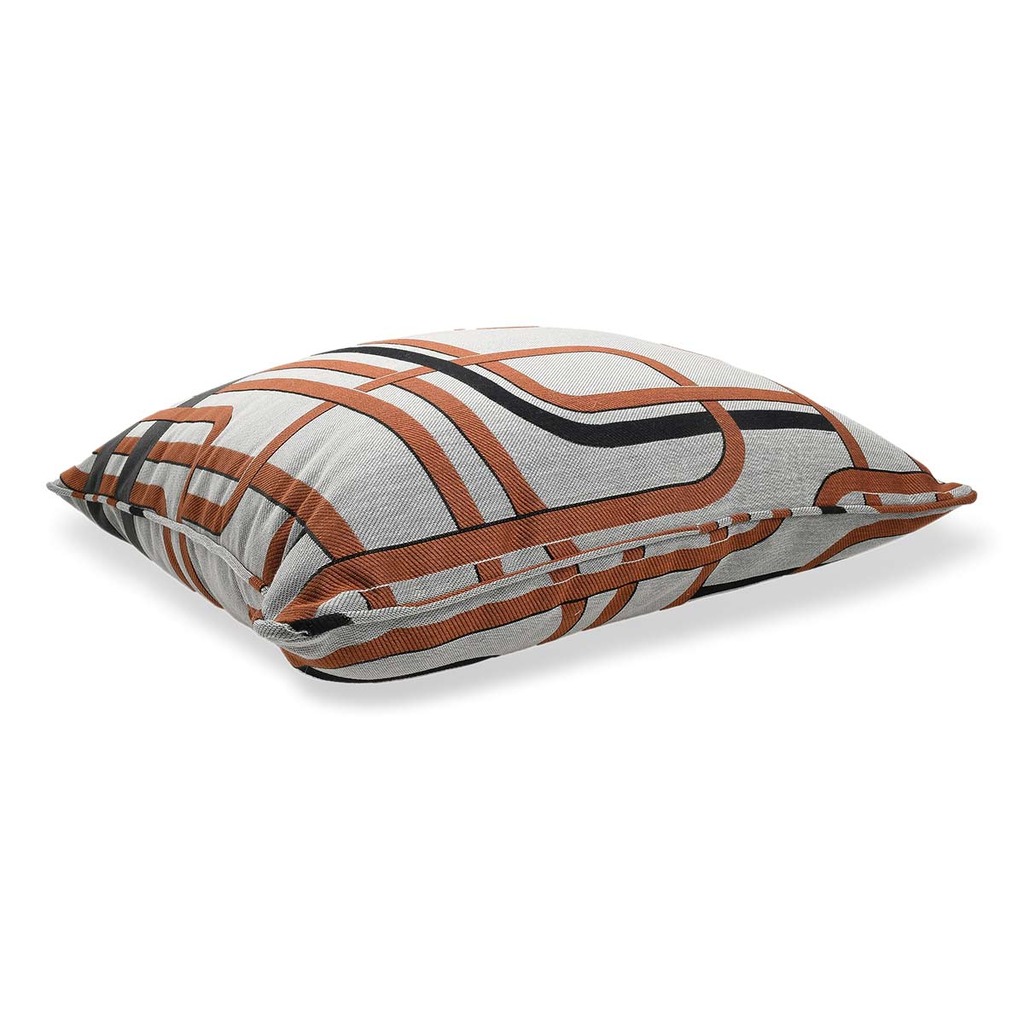 Luxurious cushion square Carrè in multicolor/pattern fabric