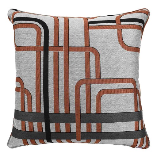 Luxurious cushion square Carrè in multicolor/pattern fabric
