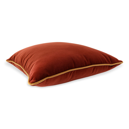 Luxurious cushion square Carrè in solid color velvet
