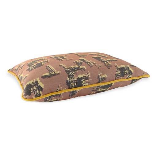 Luxurious cushion rectangular Longue in multicolor/pattern fabric