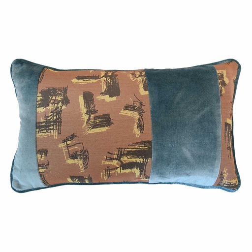 Luxurious cushion rectangular Bandè in multicolor/pattern fabric