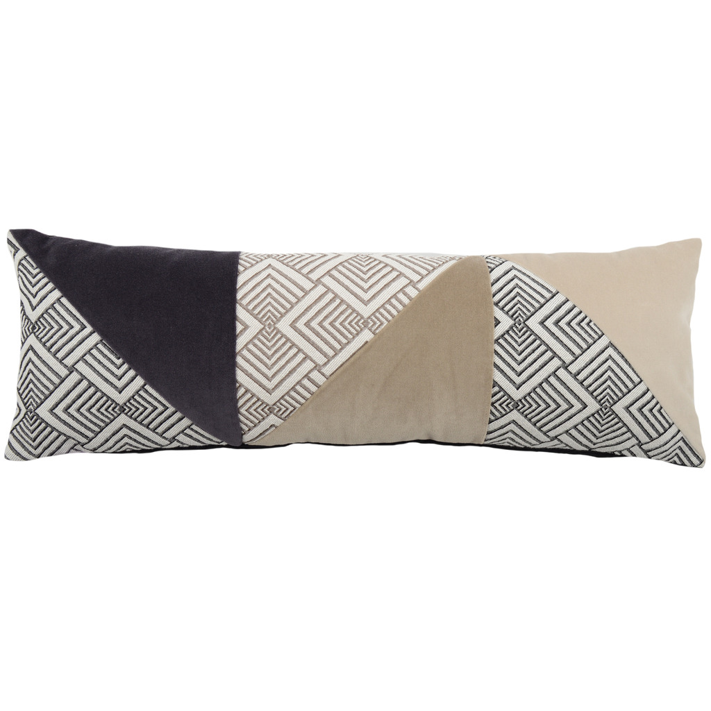 Luxurious cushion rectangular Arlecchino in geometric fabric