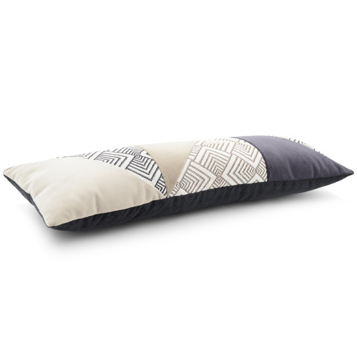 Luxurious cushion rectangular Arlecchino in geometric fabric