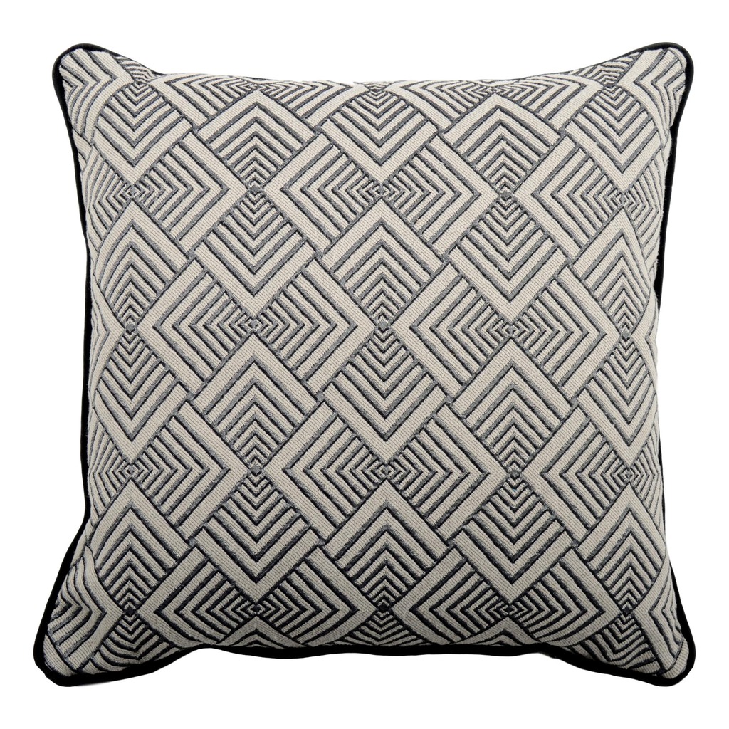 Luxurious cushion square Carrè in geometric fabric