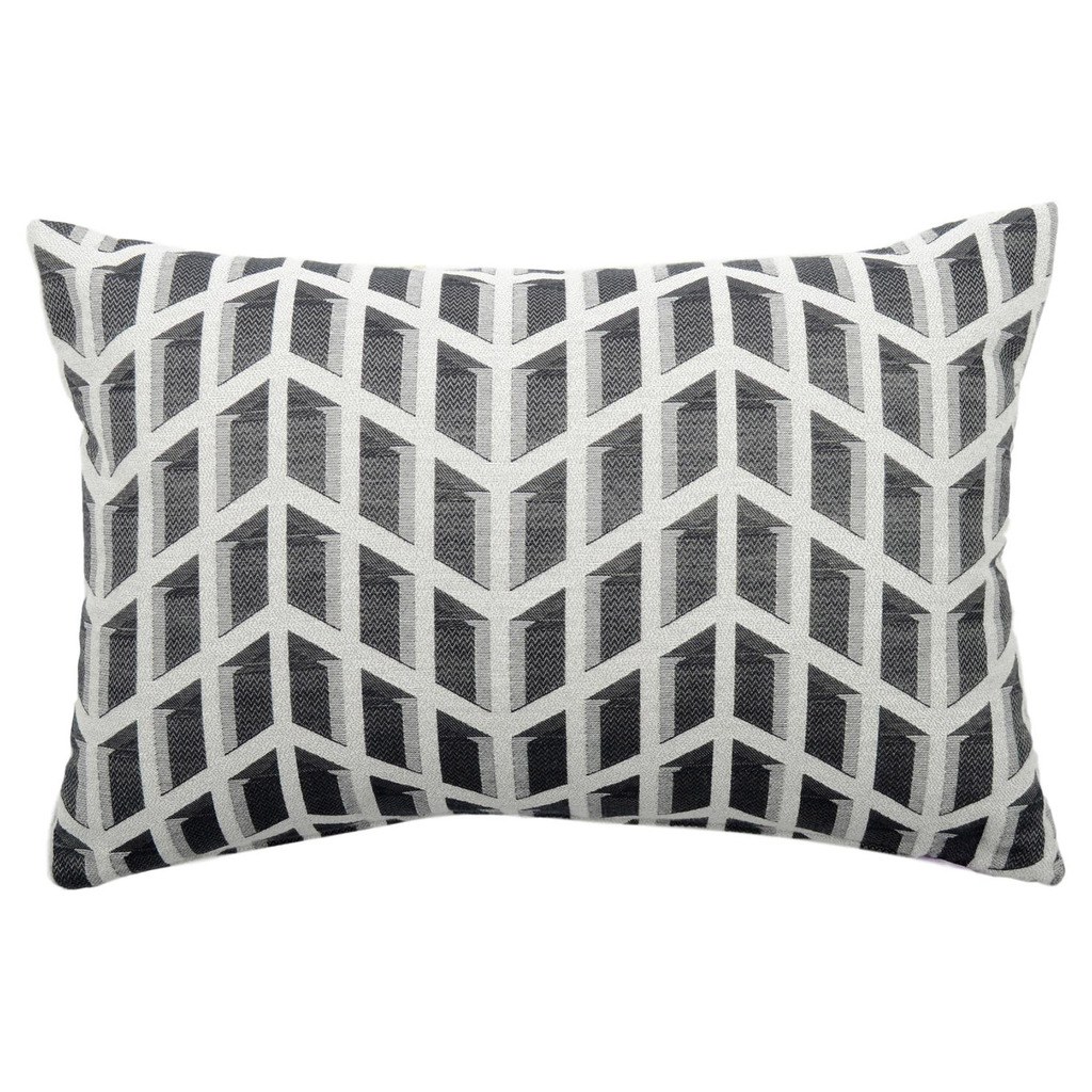 Luxurious cushion rectangular Longue in multicolor/pattern fabric