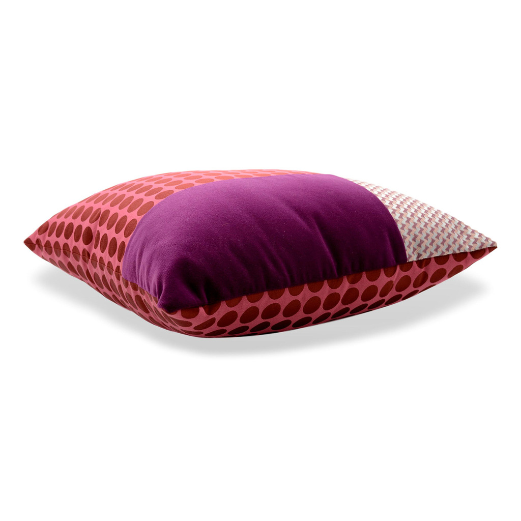 Luxurious cushion square Carrè T in multicolor/pattern fabric