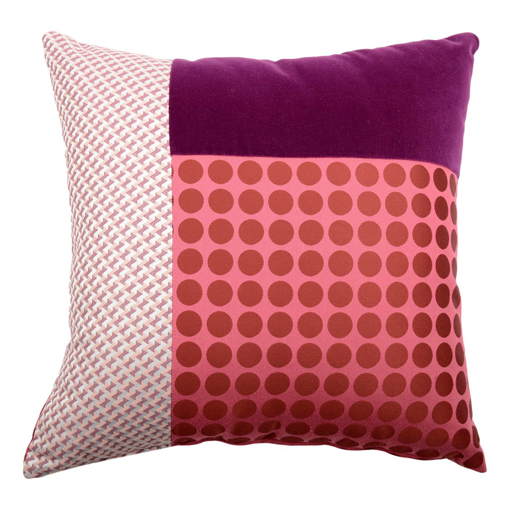 Luxurious cushion square Carrè T in multicolor/pattern fabric