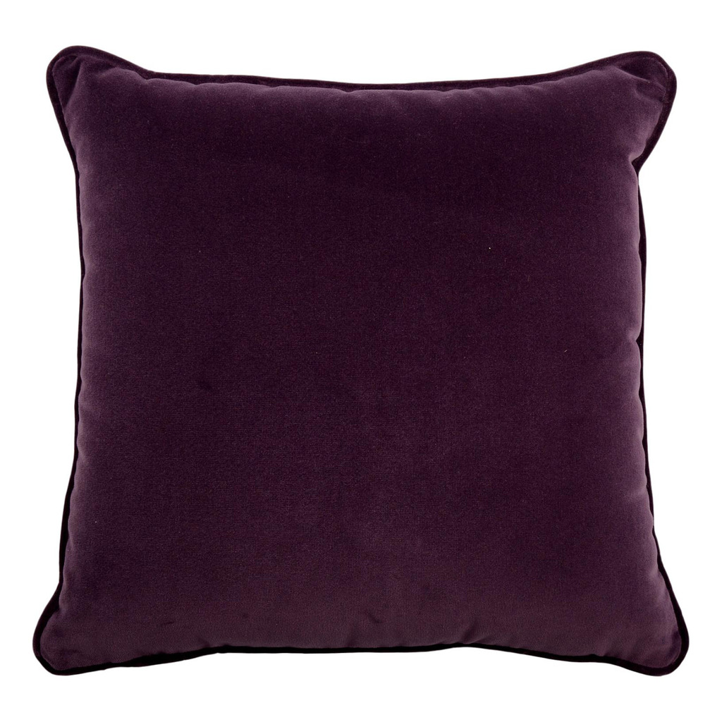 Luxurious cushion square Carrè in solid color velvet