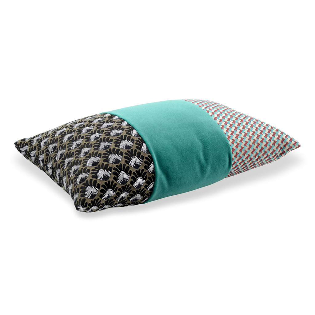 Luxurious cushion rectangular Degradè in multicolor/pattern fabric