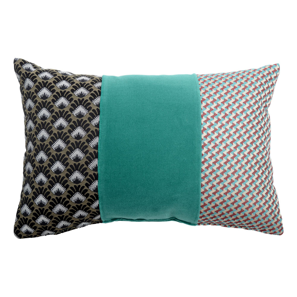 Luxurious cushion rectangular Degradè in multicolor/pattern fabric