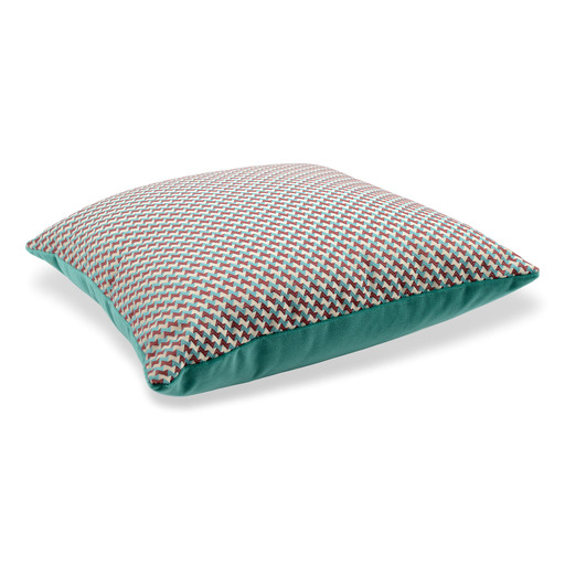 Luxurious cushion square Carrè in multicolor/pattern fabric