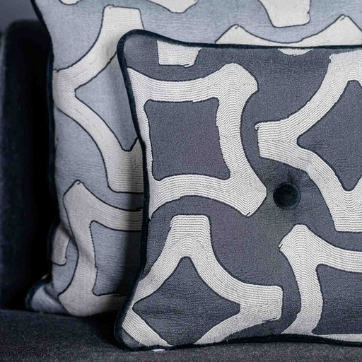 Luxurious cushion square Carrè in multicolor/pattern fabric