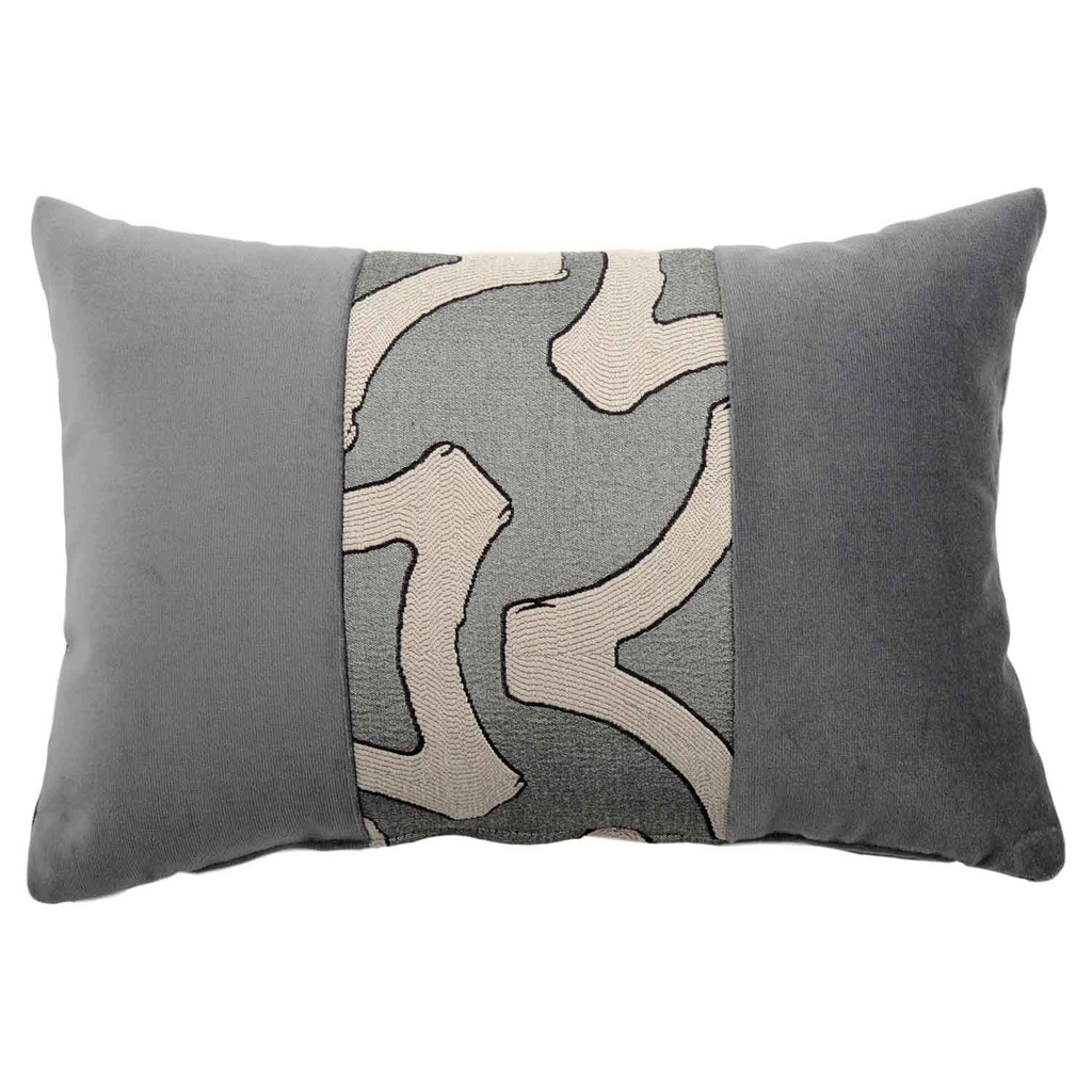 Luxurious cushion rectangular Degradè in multicolor/pattern fabric