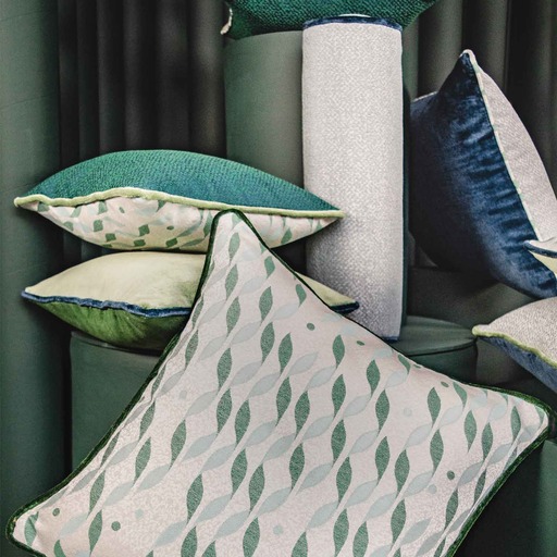 Luxurious cushion square Carrè in multicolor/pattern fabric