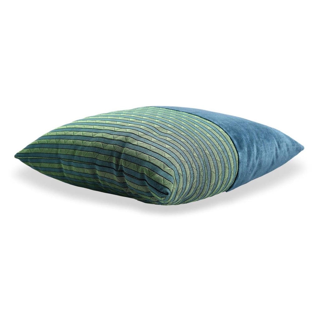 Luxurious cushion square Carrè Bis in stripes fabric