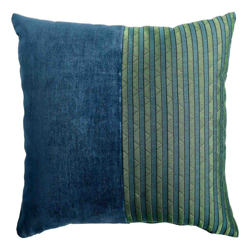 Luxurious cushion square Carrè Bis in stripes fabric