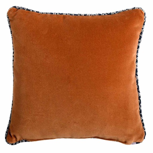 Luxurious cushion square Carrè in solid color velvet