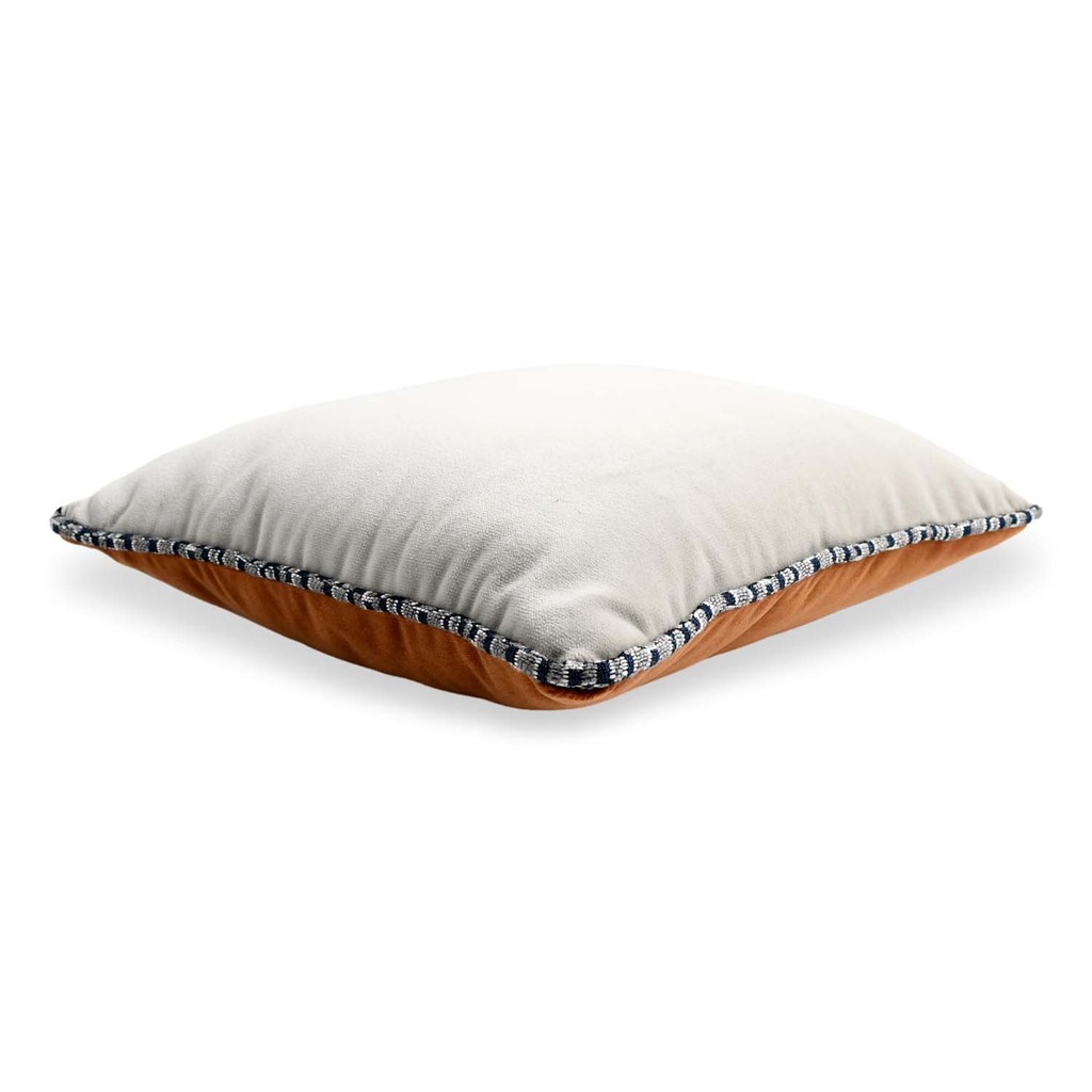 Luxurious cushion square Carrè in solid color velvet